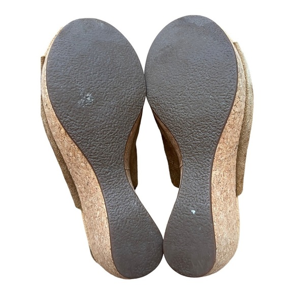 Clarks Elements Slingback Wedge Sandals Harwich Middy Tan Cognac‎ Suede size 7 M - Picture 9 of 9